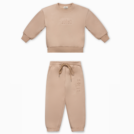 Embossed Tracksuit - White Sand